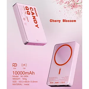 Slim Metal Case Wireless Magnetic Power Bank Digital Display